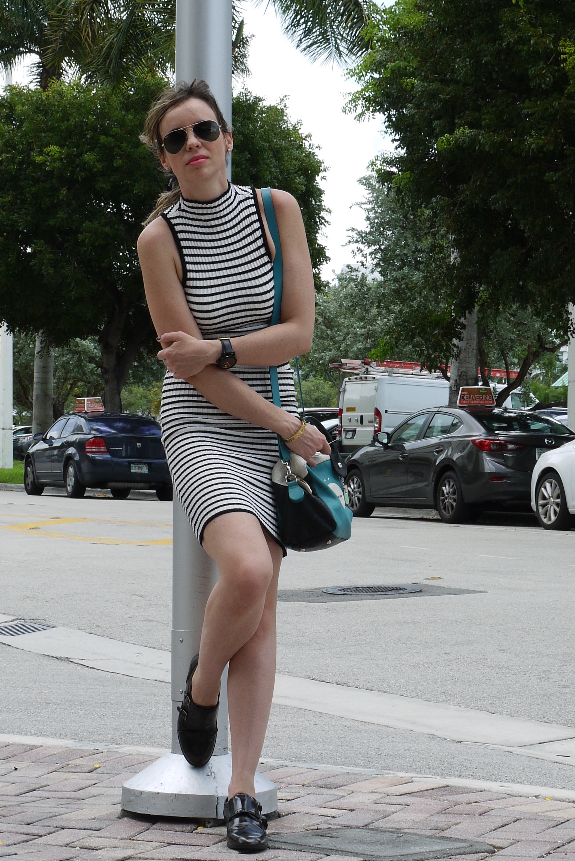 Stripes dress with Oxford shoes by Mylovelypeople